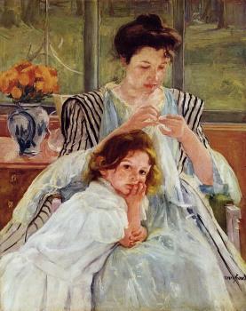 Mary Cassatt : Young Mother Sewing